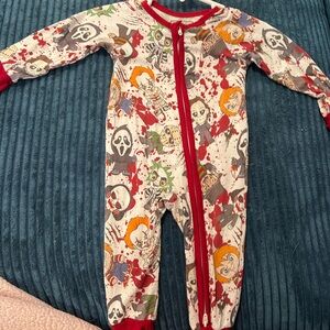 Kids Horror-Themed One Piece Pajama - Red and White